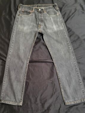 Levi's 501 Straight Leg Button Fly Black Jeans Men Size 34X32